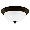 Westinghouse Fixture Ceiling Flush-Mount 60W 3Lght Classic 15In ORB Frost White Alabstr Glass 6429200